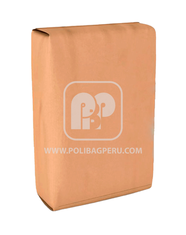 Saco de papel kraft con base cerrada sin valvula