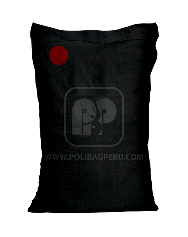 Saco laminado con circulo rojo